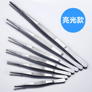 Pince à épiler en acier inoxydable 304 épaissi, résistante à l'iode, avec pointes rondes dentelées (type CR) pour une utilisation portable, droite - Product Image 3