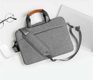 Bolso de Mano para Portátil de Negocios de 15.6 Pulgadas, Impermeable, de Poliéster, Cuero, Espuma y Forro de Terciopelo, con Correa para el Hombro, para Portátiles de 15 Pulgadas - Product Image 1