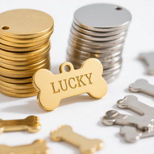 Tùy Chỉnh Brass Thép Không Gỉ Xương Hình Dạng Con Chó Tag Cá Nhân Khắc Bền Động Vật Mặt Dây Chuyền Vật Nuôi Phụ Kiện Pet ID Tag - Product Image 4