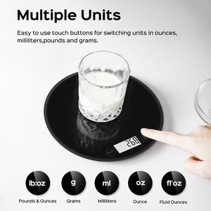 Welland Haushalt Präzise Produkte Schwarze Glas-Backwaage Elektronische Digitale Küchenwaage Lebensmittelwaage - Product Image 1