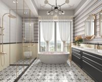 Carreaux de sol en céramique rustique émaillée 200*200*8.5mm pour salle de bain, salle à manger, villa, intérieur