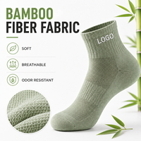 Chaussettes courtes en fibre de bambou OEM ODM, logo personnalisé, chaussettes de sport respirantes anti-odeur, faible MOQ, fourniture directe d'usine