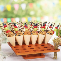 Ensemble de présentoirs coniques en bois personnalisés pour apéritifs, plateau de service pour buffet, support pour frites et desserts