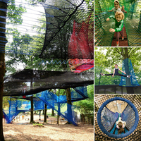Parc d'attractions pour enfants avec filet d'escalade, de saut et de glisse en corde tressée, personnalisable et attrayant pour l'extérieur