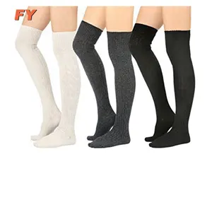 FY-N505 overknee au-dessus du mollet chaussettes sur le genou haute bottes en coton chaussettes