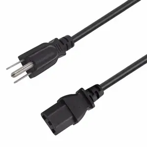 Extension Ac Cable Cabl Supply Computer Laptop Us Plug Iec Connector C13 Right Angle Iec320 Female American Power Cord