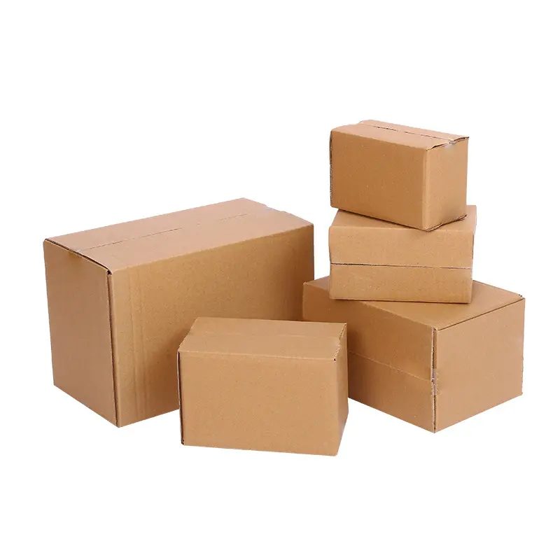 กล่องกระดาษลูกฟูกสีน้ำตาลเคลื่อนย้ายได้กล่องสำหรับจัดส่งทางไปรษณีย์