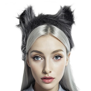 Manwu usine peluche gris <span class=keywords><strong>loup</strong></span> Cosplay Prop oreilles bandeau avec queue pour Halloween fête Anime Festival et autres événements spéciaux - Product Image 2