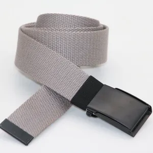 38mm grey polyester cotton fabric woven webbing belt for man and woman