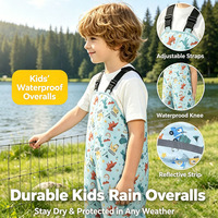 Pakaian Terusan Anak untuk Hiking, Camping, Pantai, Memancing, Bermain Air, TK, Bahan Polyester Berlapis PU, Anti Air, Tahan Hujan