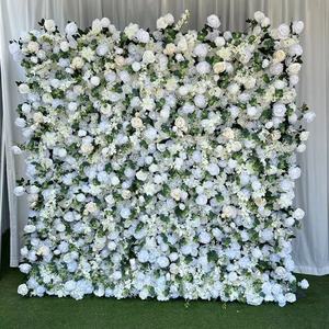UP037 Wholesale Artificial <b>Flower</b> Backdrop <b>Wall</b> 5d <b>Flower</b> <b>Wall</b> Panel White Silk <b>Flower</b> <b>Wall</b> 8ft X 8ft for Wedding Decor - Product Image 2