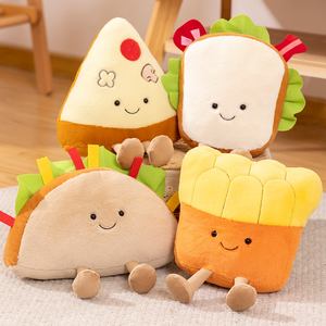 Divertido lindo dibujos animados felpa Pizza sándwich Taco patatas fritas juguete relleno comida almohada peluches garra máquina Arcade juguetes <span class=keywords><strong>de</strong></span> peluche muñeca - Product Image 4