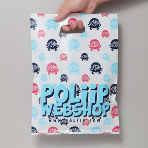 Oten — transporteur Opaque personnalisé, robuste, emballage de détail, poignée découpée en plastique blanc avec Logo - Product Image 3