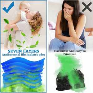 Recharges de poubelle à couches extra longues compatibles avec Maialino Foppapedretti Twist & Click Simplee Tec sac de recharge pour casier à litière - Product Image 6