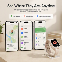 Montre connectée d'alerte médicale EV06 pour seniors avec GPS 4G, bouton SOS, détection de chute, moniteur de fréquence cardiaque et SpO2