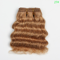 Ekstensi Rambut Serat Protein Sintetis Berkualitas Tinggi, Anyaman Rambut Lurus Halus/Gelombang Dalam Jerry Curl Single Weft DIY 200%