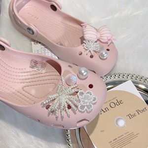 Nouvel Arrivage : Breloques <span class=keywords><strong>Croc</strong></span> pour Chaussures de Ballet, Boucles de Décoration de Chaussures Exquises et Robustes avec Perles, Clips de Chaussures Tendance Coréens Dongdaemun - Product Image 2