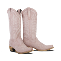 Bottes de cowgirl roses à bout pointu avec logo personnalisé CHENO, bottes western pour femmes, boutique western pour femmes