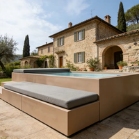 Bain à remous transparent avec jets de nage, chauffage intégré, robot nettoyeur automatique, portable, en fibre de verre, pour piscine