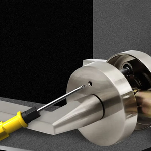 Manija de Puerta <span class=keywords><strong>Interior</strong></span> Redonda para Baño <span class=keywords><strong>con</strong></span> Privacidad, Palancas Rectas, Sin Llave, <span class=keywords><strong>con</strong></span> Perno de Privacidad, <span class=keywords><strong>Cerradura</strong></span> Tubular de Aleación de Zinc, OEM ODM - Product Image 2