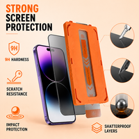 28 °   Protection d'écran en verre trempé AGC 9H anti-espion ultra-fin du Japon, anti-poussière, application facile, sans bulles pour iPhone 11-18