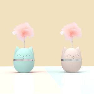 Hot Selling High Quality Funny Cat Face Tumbler With Feather Cat Teaser Interactive Movement <b>Pet</b> <b>Toys</b> Relieve Boredom Cat <b>Toys</b> - Product Image 4