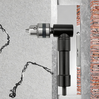Adaptor Chuck Bor Listrik Sudut Kanan 90 Derajat, Aksesoris Perkakas Listrik dengan Adaptor Ekstensi Sudut Kanan