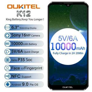 5V/6A carga rápida Smartphone <span class=keywords><strong>OUKITEL</strong></span> K12 6,3 'MTK6765 Octa-core 6GB + 64GB 10000mAh batería mejor calidad Android 9,0 4G móvil - Product Image 2