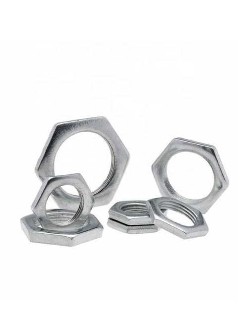 GB808 Zinc Plated Fine Tooth Nut Steel Iron Lighting Nut Lock Tightly Hexagon Thin Nut M8x1 M10x1
