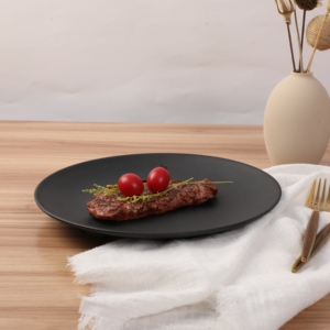 All'ingrosso Unbreakable nero melamina piastra di ricarica ristorante 10 pollici piatto di plastica rotonda cena - Product Image 6