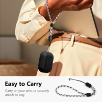 Étui de protection en cuir véritable vintage Crazy Horse pour AirPods Pro 3 (3e génération 2025) avec cordon tressé réglable noir