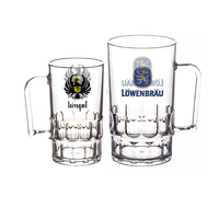 Offre Spéciale – Chope à Bière en Plastique Qualité Alimentaire avec Logo Personnalisé, Sans BPA, Incassable, avec Poignée, Idéale pour Bars et Fêtes