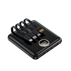 Wholesale Sales Quick Charge Fast Charge 10000mAh Powerbank Build in with Cable Fast Charging Power Banks As the Promotion Gift