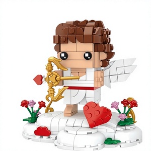Figura de Bloques de Construcción Cupido, Ángel del Amor, Modelo de Ladrillos con Arco, Flecha, Alas, Corazón, Base de Nube, Decoración DIY para Regalo de San Valentín - Product Image 4