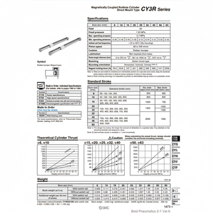Pièces pneumatiques CY3R25-300 de cylindre sans tige SMC Pneumatics - Product Image 1