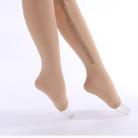 Chaussettes de compression avec ouverture aux orteils pour les varices, les œdèmes, les jambes enflées et douloureuses