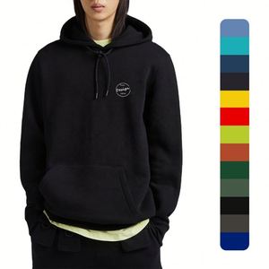 เสื้อสเวตเตอร์แบบสวมศีรษะของผู้ชายเสื้อสเวตเตอร์แบบหนาผ้าฝ้าย100เทอร์รี่ใส่ได้ทั่วไปใส่ได้ทั้งชายและหญิงมีฮู้ดสำหรับฤดูหนาวสีดำโลโก้ได้ตามต้องการ - Product Image 1