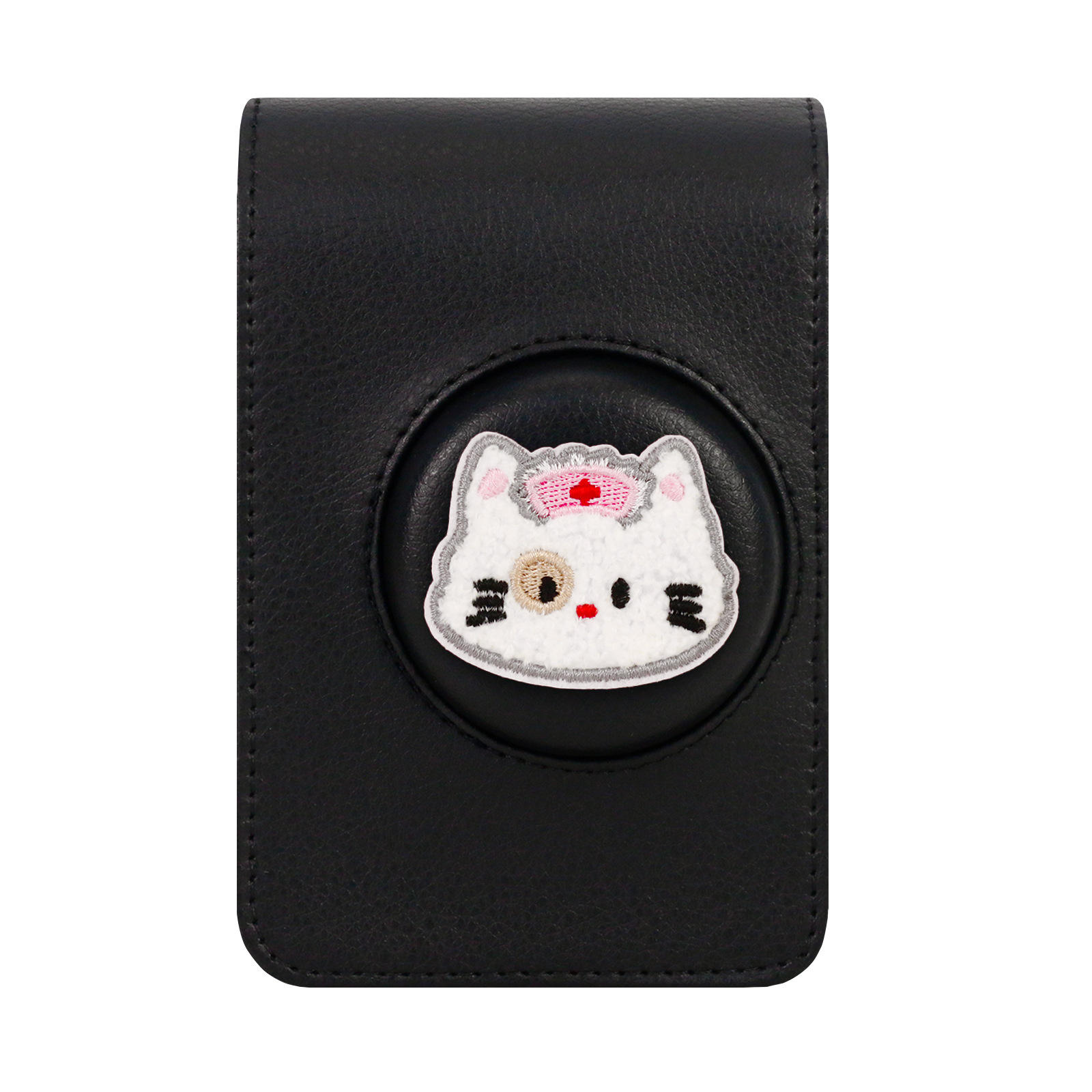 Chat noir vertical d'infirmière