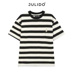 Camiseta a rayas personalizada de algodón 100% para hombre, ropa informal de tela tejida suave y transpirable en Vietnam - Product Image 3