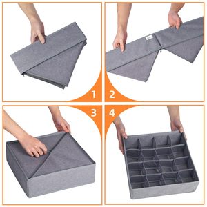 Organizzatori per <span class=keywords><strong>Armadio</strong></span> in Tessuto Pieghevoli, Divisori per Cravatte, Calzini e Biancheria Intima, Scatole Portaoggetti - Product Image 5