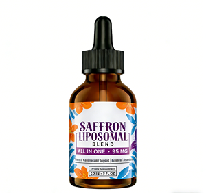 Compléments de safran OEM, extrait de safran en gouttes liposomales avec Ashwagandha, curcuma, magnésium, zinc, vitamines <span class=keywords><strong>B12</strong></span> et D3 <span class=keywords><strong>pour</strong></span> l'humeur - Product Image 1