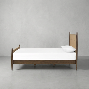 Letto Moderno Francese <span class=keywords><strong>MYHOME</strong></span> in Legno di Quercia Massello con Corda in Carta Naturale, Arredamento Camera da Letto Personalizzabile - Product Image 3