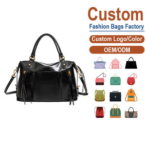 Black Cowhide Boston Bag Cool Large Capacity Shoulder Bag Daily Commuting Versatile Crossbody Bag <b>Small</b> Batch - Product Image 1