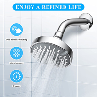Pommeau de douche haute pression, 5 Modes, 4.1 pouces, avec rotule réglable et bras de douche, livraison gratuite