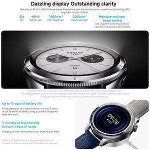 Pour la <span class=keywords><strong>montre</strong></span> Xiaomi originale S4, écran AMOLED de 1,43 pouces, 486 mAh, étanche 5 ATM, BT5.3, suivi sportif, surveillance de la fréquence cardiaque, NFC, GPS - Product Image 3