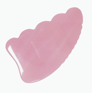 Piedra Gua Sha de Cuarzo Rosa con Borde Ondulado Natural y Dientes, Herramienta de Masaje Corporal para Espalda, Cuello y Relajación Muscular - Product Image 4