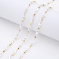 Chaîne à maillons de perles ovales en acier inoxydable sans ternissement pour la fabrication de bijoux de collier et de bracelet de chaîne de perles