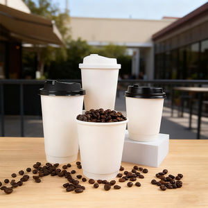 Vasos de Papel Desechables para Café con Tapa, Personalizados con Logotipo, Color Negro, Blanco y Marrón, de Doble Pared para Bebidas Calientes, Fabricante de Té - Product Image 5