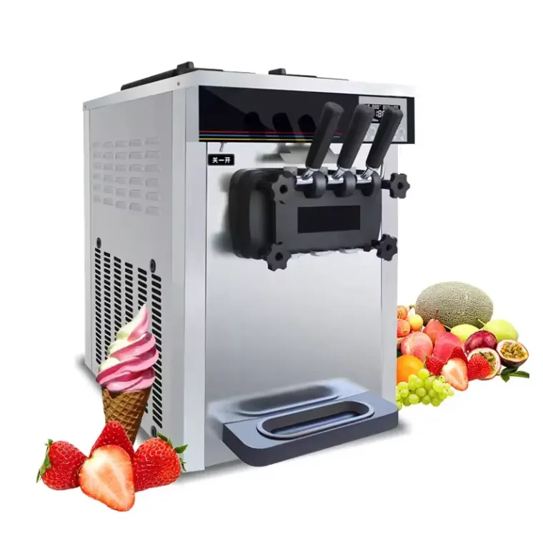 Petite machine à crème molle entièrement automatique à bas prix Distributeur automatique de prix de crème glacée commerciale Productivité élevée