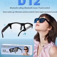 Gafas Inteligentes D12 2026 para Llamadas, Música, Control Táctil por Voz, Marco de ABSPC, Venta al por Mayor de Fábrica, IA